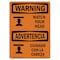Signmission OSHA WARNING Sign, Watch Your Head W/ Symbol Bilingual, 24in X 18in Decal, 18" W, 24" L, Landscape OS-WS-D-1824-L-12898 - alternate 1